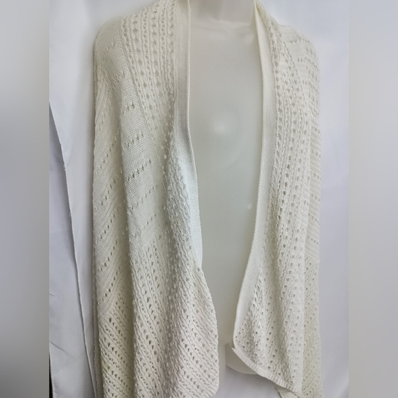 2/$30 WHITE HOUSE BLACK MARKET Boho Elegant Cream Knit Women's Sweater (#1,548) - Picture 8 of 10